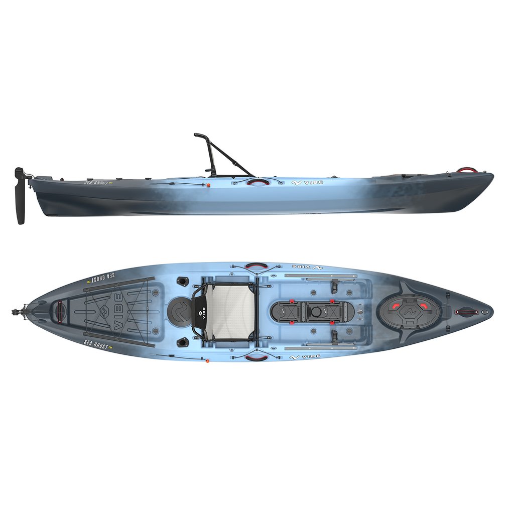 with Adjustable Hero Comfort Seat Vibe Kayaks Sea Ghost 130 13 Foot Angler Sit On Top Fishing Kayak Hunter Camo
