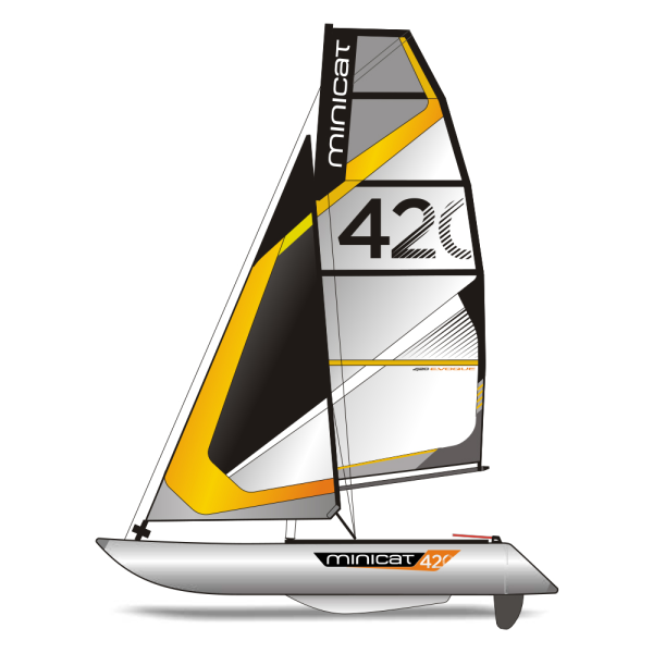 420-evoque-orange-square minicat 420 inflatable sailboat evoque orange