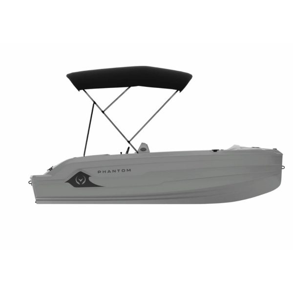 Vision Marine Phantom Boat - Light Grey - With Bimini. -Side View Vision Marine Phantom Boat - Light Grey - With Bimini. -Side View