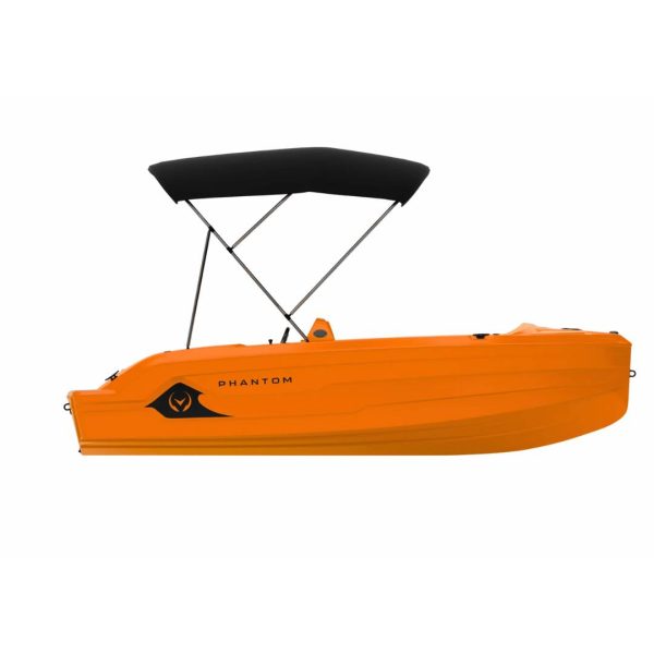 Vision Marine Phantom Boat - Orange - With Bimini. -Side View Vision Marine Phantom Boat - Orange - With Bimini. -Side View