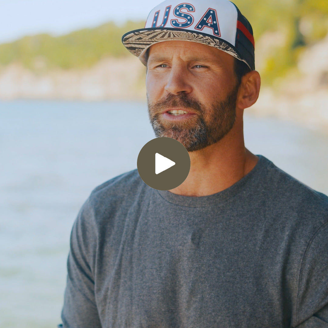 Fliteboard Pro: Man in USA Cap, Outdoor Waterfront Video.