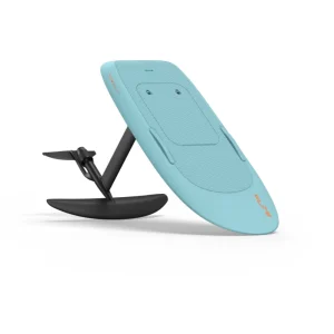 Fliteboard ICON Soft Top 2 eFoil in Sky with black mast and hydrofoil wings